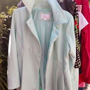 Mint Green Pleated Peacoat